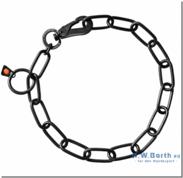 Halskette mit Karabiner Edelstahl schwarz 4 mm 68 cm