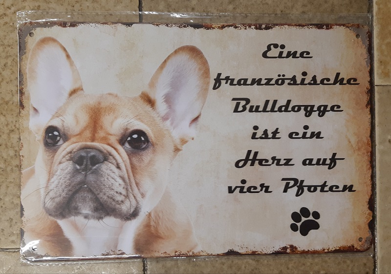 Blechschild Spruch 20x30 cm French Bulldog Hund lively Deko Schild